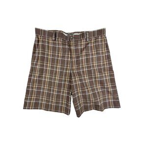 Izod XFG Plaid Brown Shorts Men's 36 Chino Golf Golfer Casual